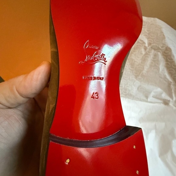 Christian Louboutin 3240038 Dandelion Flat Velvet Leather Loafers shoes, 43 - Picture 3 of 11